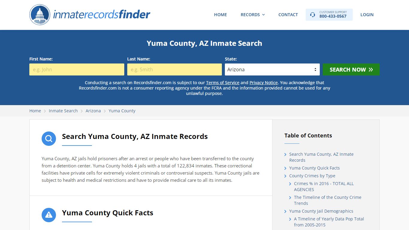 Yuma County, AZ Inmate Lookup & Jail Records Online